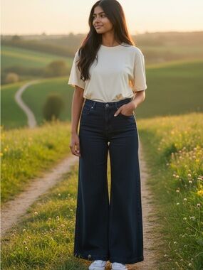 Banana Republic Dark Blue Wide Leg Jeans